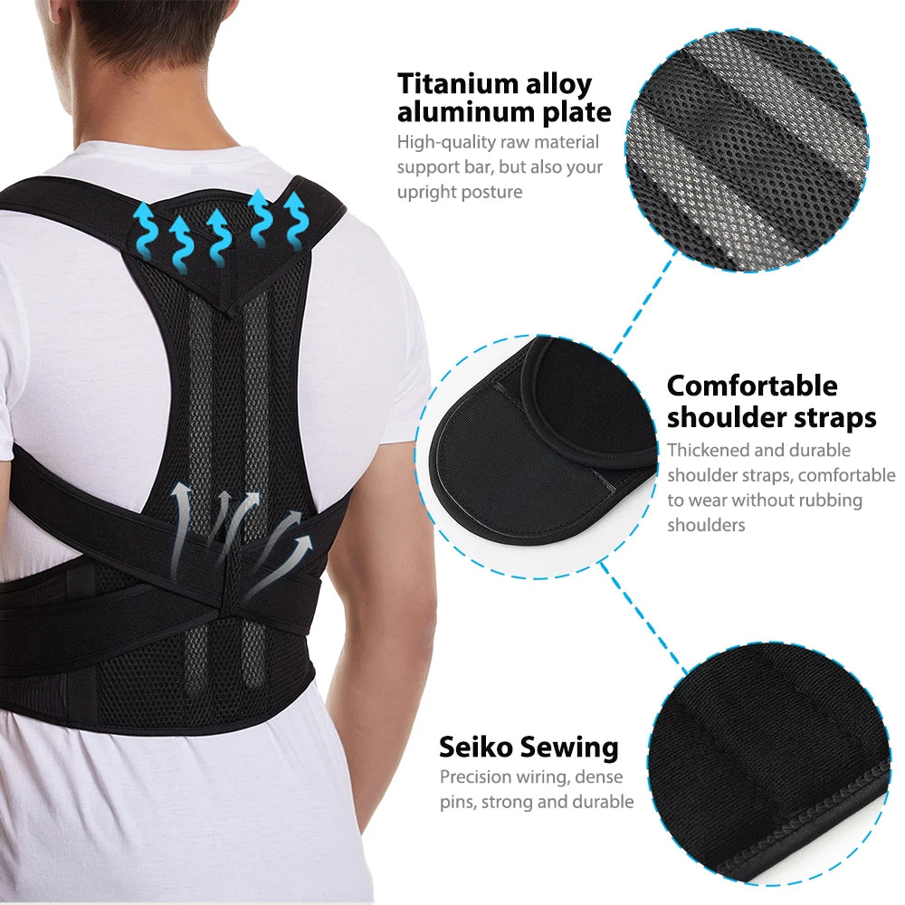 Back Posture Corrector – Adjustable Brace