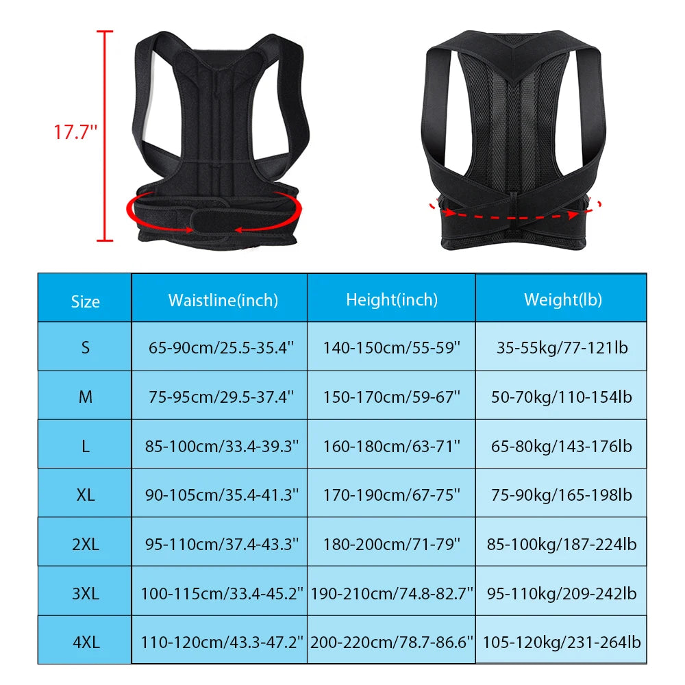 Back Posture Corrector – Adjustable Brace