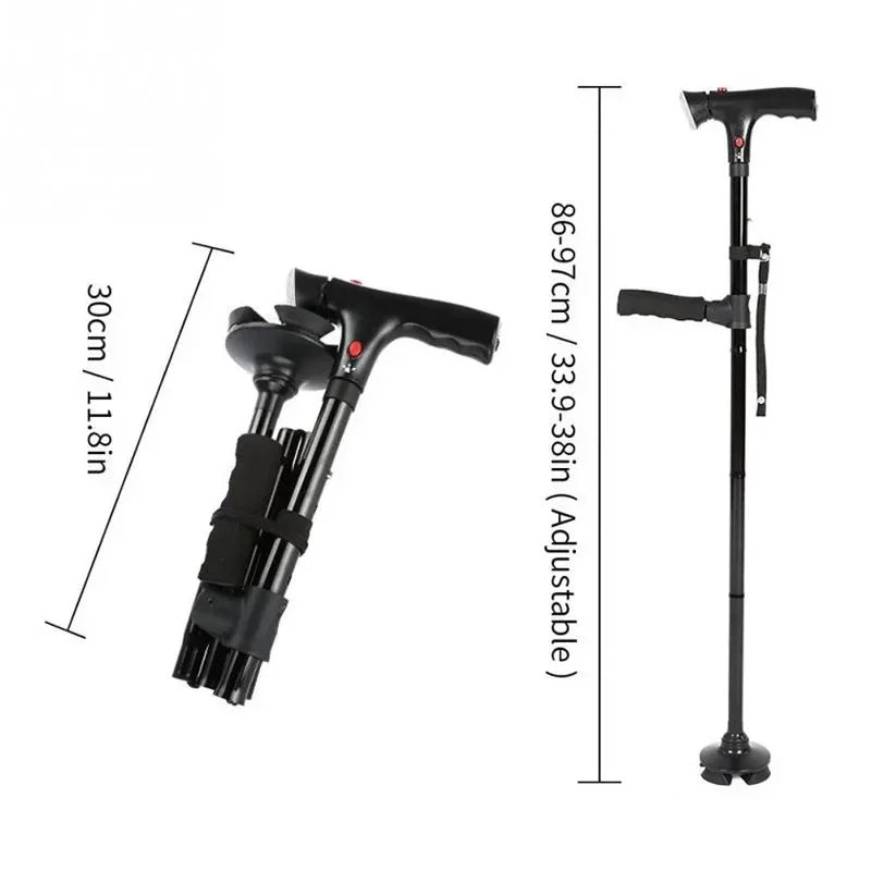 SureStep - Telescopic Folding Cane with LED & Safety Alarm