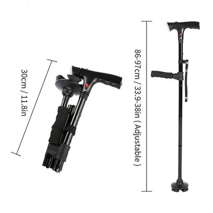 SureStep - Telescopic Folding Cane with LED & Safety Alarm