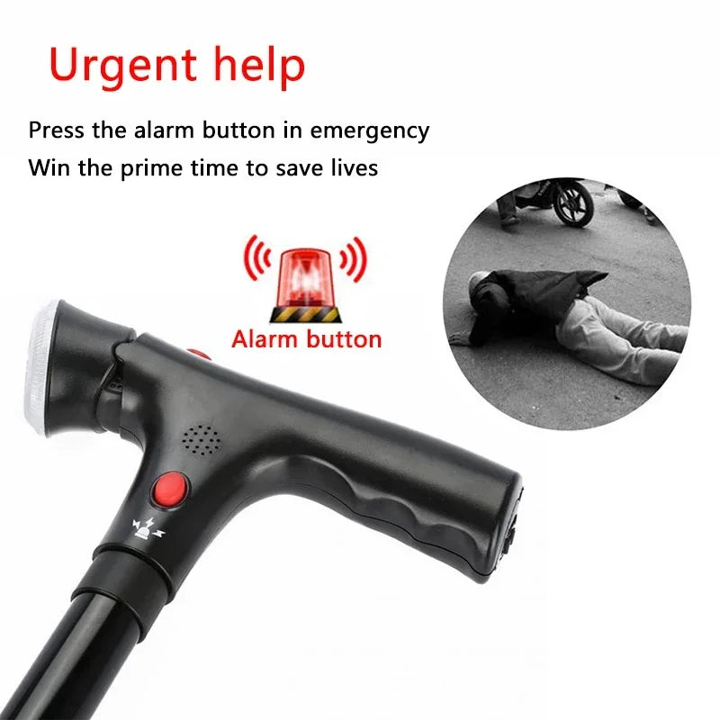 SureStep - Telescopic Folding Cane with LED & Safety Alarm